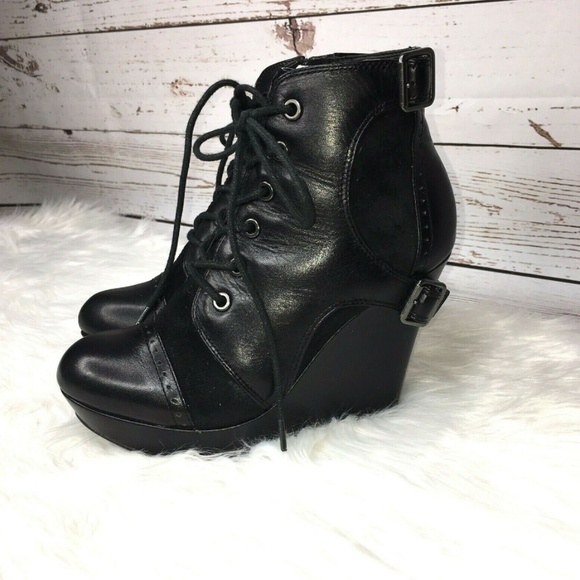 Gianni Bini Shoes - Gianni Bini genuine leather wedge booties 6.5M